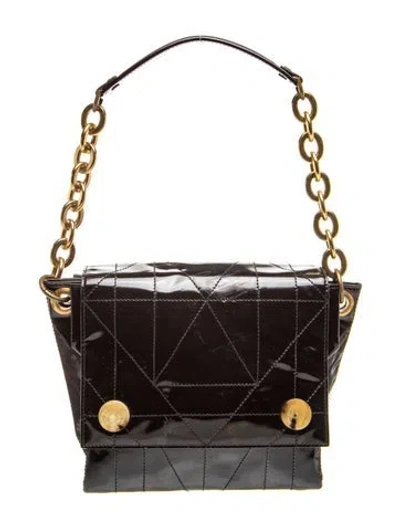 Pre-owned Lanvin Patent Leather Shoulder Bag In Black