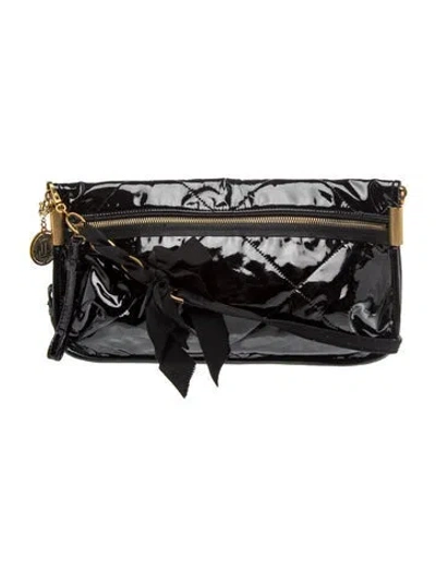 Pre-owned Lanvin Patent Leather Shoulder Bag In Black