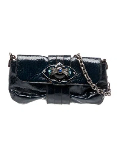 Pre-owned Lanvin Patent Leather Shoulder Bag In Blue