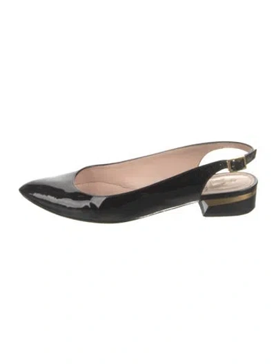 Pre-owned Lanvin Patent Leather Slingback Pumps In Black