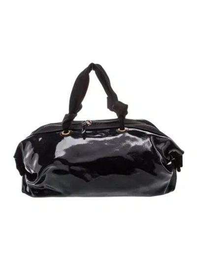 Pre-owned Lanvin Patent Leather Top Handle Bag W/ Tags In Black