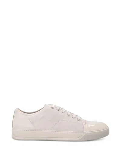 Lanvin Contemporary Black Suede Sneakers In White