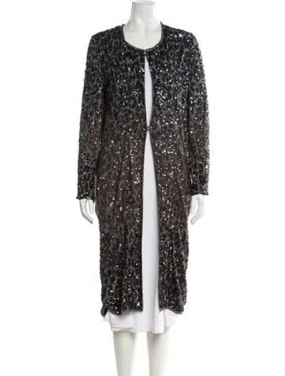 Pre-owned Lanvin Patterned Coat In Gray