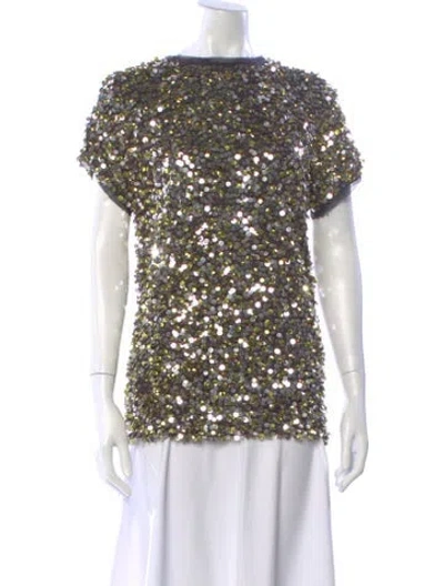 Pre-owned Lanvin Patterned Crew Neck Top In Multi
