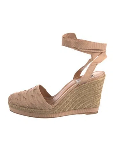 Pre-owned Lanvin Patterned Grosgrain Trim Pumps In Neutrals