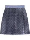 Lanvin Patterned Intarsia-knit Mini Skirt In Blue
