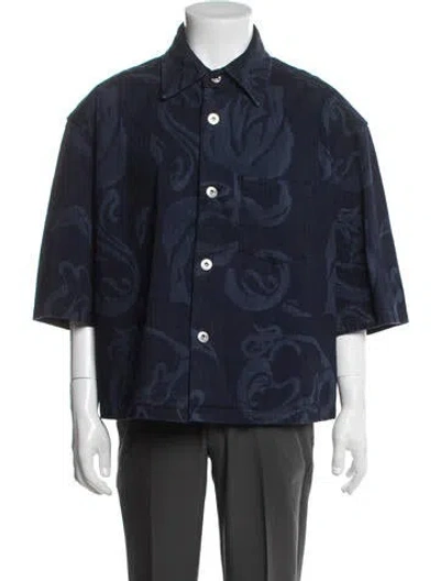 Pre-owned Lanvin Patterned Jacket In Blue