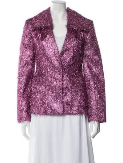 Pre-owned Lanvin Patterned Jacket In Pink/purple