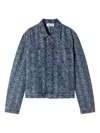 Lanvin Patterned Logo-patch Jacket In Blue