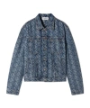 Lanvin Patterned Logo-patch Jacket In Blue