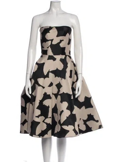 Pre-owned Lanvin Patterned Midi Length Dress In Neutral