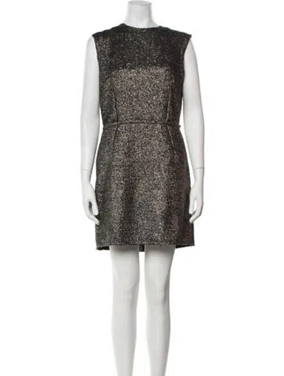 Pre-owned Lanvin Patterned Mini Dress In Gold