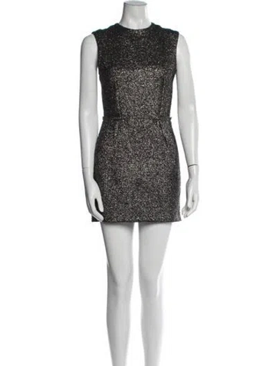 Pre-owned Lanvin Patterned Mini Dress In White