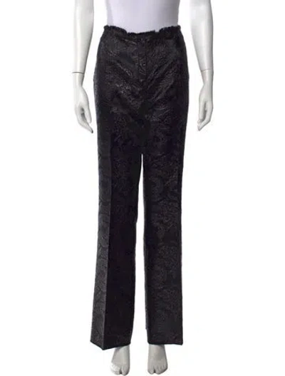 Pre-owned Lanvin Patterned Straight Leg Pants In Black