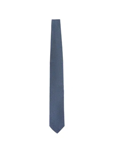 Lanvin Patterned Tie In Blue