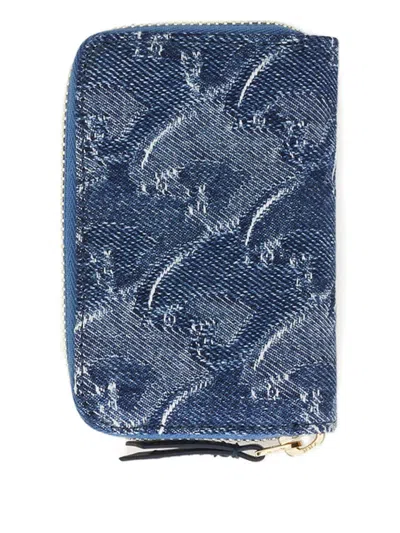 Lanvin Patterned Wallet In Blue
