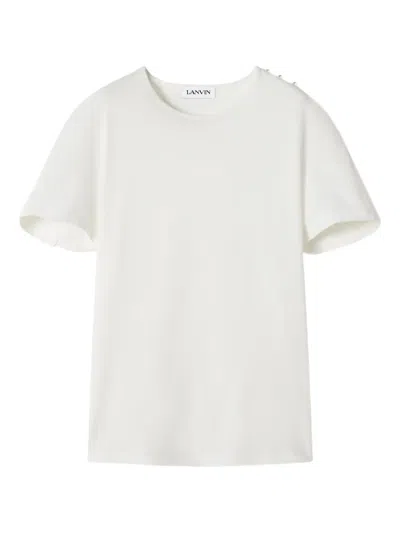 Lanvin Pearl-detail Cotton Top In White