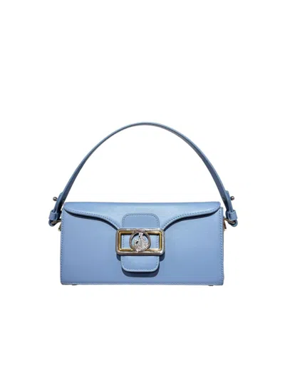 Lanvin Nano Pencil Cat Bag In Leather And Rhinestone In New Blue
