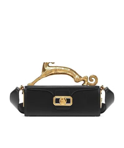 Lanvin Pencil Cat Medium Tote Bag In Black