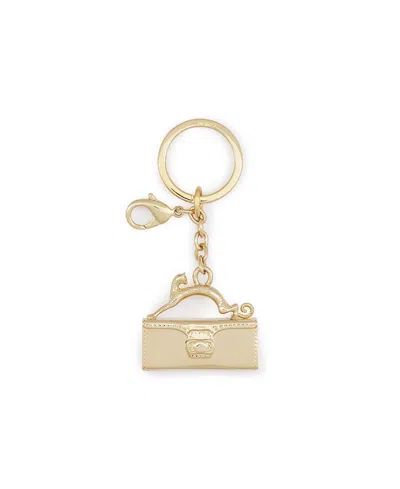 Lanvin Pencil Cat Brass Key Ring In Gold
