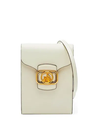 Pre-owned Lanvin Pencil Cat Flap Cross Body Bag In White