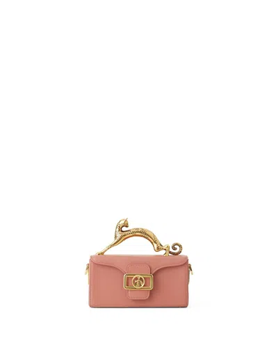 Lanvin Pencil Cat Nano Bag In Leather In Pink
