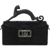 Lanvin Pencil Cat Nano Leather Bag With Pony Effect And Rhinestones In Black