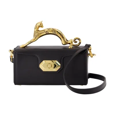 Lanvin Pencil Cat Nano Top Handle Purse -  - Leather - Black