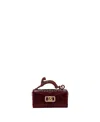 Lanvin Pencil Cat Python And Rhinestone Bag In Burgundy