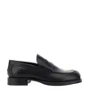 Lanvin Classic Round Toe Leather Loafers With Stacked Heel In Black