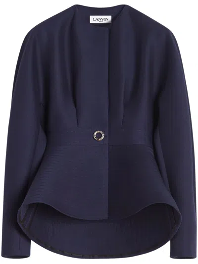 Lanvin Peplum-hem Jacket In Midnight Blue