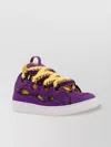 Lanvin Perforated Design Light Suede Sneakers In Purple