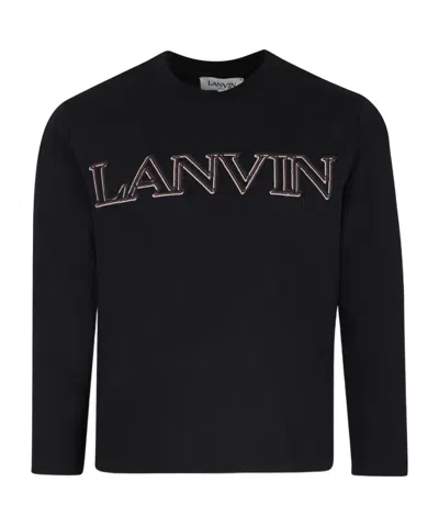 Lanvin Petite Long-sleeved Pullover T-shirt In Black