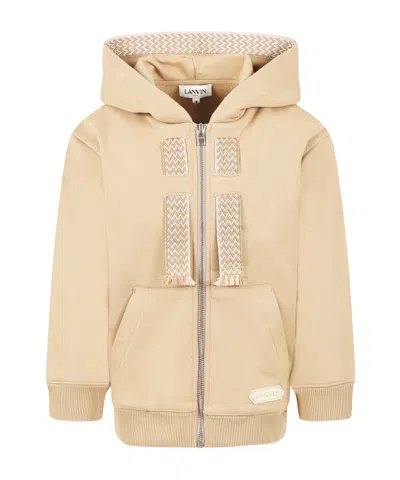 Lanvin Petite Zippered Hooded Sweatshirt In Nude
