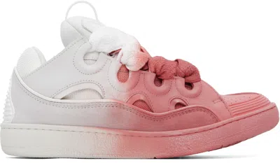 Lanvin Pink & Off-white Spray Curb Sneakers