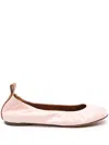 Lanvin Round-toe Leather Ballerina Shoes In Pink & Purple