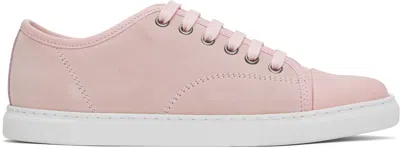LANVIN PINK DBB1 LEATHER & SUEDE SNEAKERS