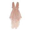 Lanvin Pink Illusion Print Plisse Gown In Pink