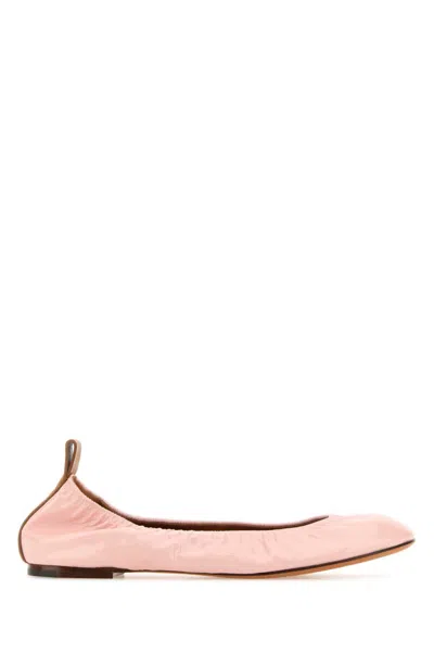 LANVIN PINK LEATHER BALLET FLATS