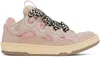 LANVIN PINK LEATHER CURB SNEAKERS