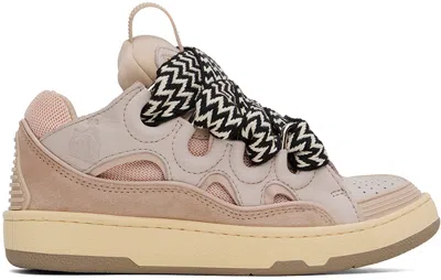 Lanvin Pink Leather Curb Sneakers In 51 Pale Pnk