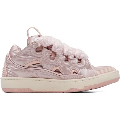 Lanvin Pink Nylon Curb Sneakers In Old Pink 1