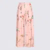 Lanvin Pink Silk Floreal Pants In Pink