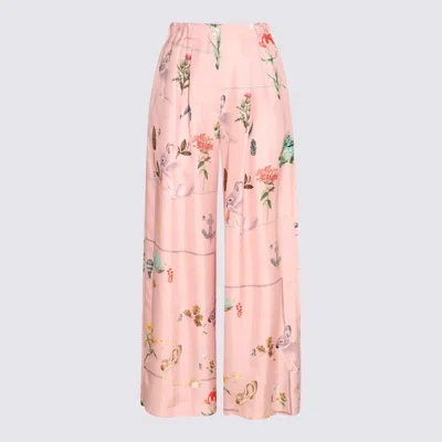 Lanvin Pink Silk Floreal Pants