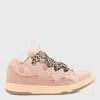 Lanvin Curb Pink Leather Blend Sneakers In Multi