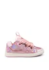 Lanvin Kids Pink Lace-up Sneakers In Pink