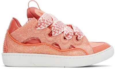 Lanvin Pink Speckled Curb Sneakers In Litchi597