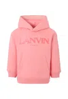 Lanvin Pink Sweatshirt For Girl With Logo In Pink