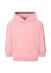 Lanvin Pink Sweatshirt For Girl With Logo In Multi