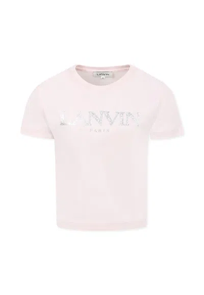 Lanvin Kids' Pink T-shirt For Girl With Logo